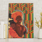 African Happy Mother's Day Canvas Wall Art Black Mothers Kente Pattern