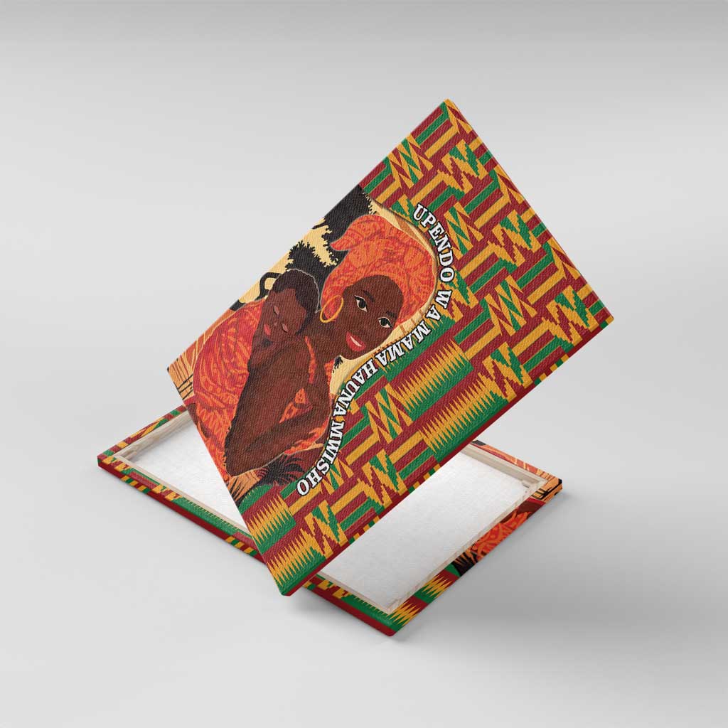 African Happy Mother's Day Canvas Wall Art Black Mothers Kente Pattern
