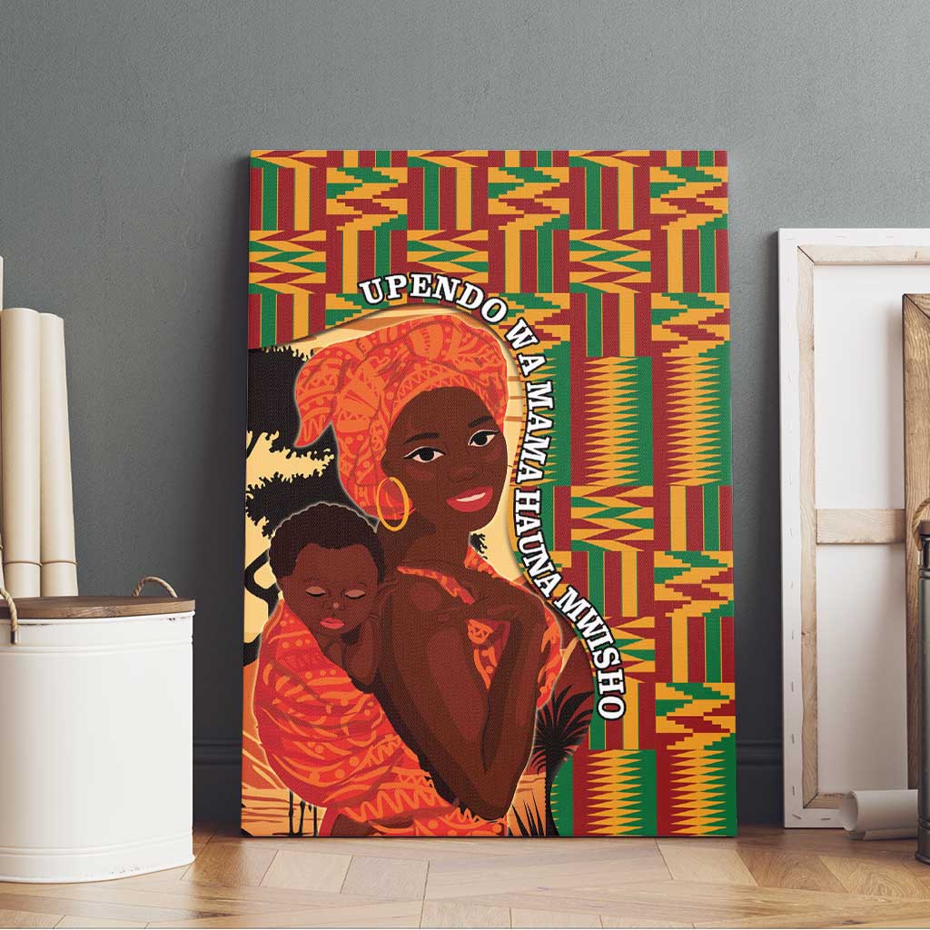 African Happy Mother's Day Canvas Wall Art Black Mothers Kente Pattern