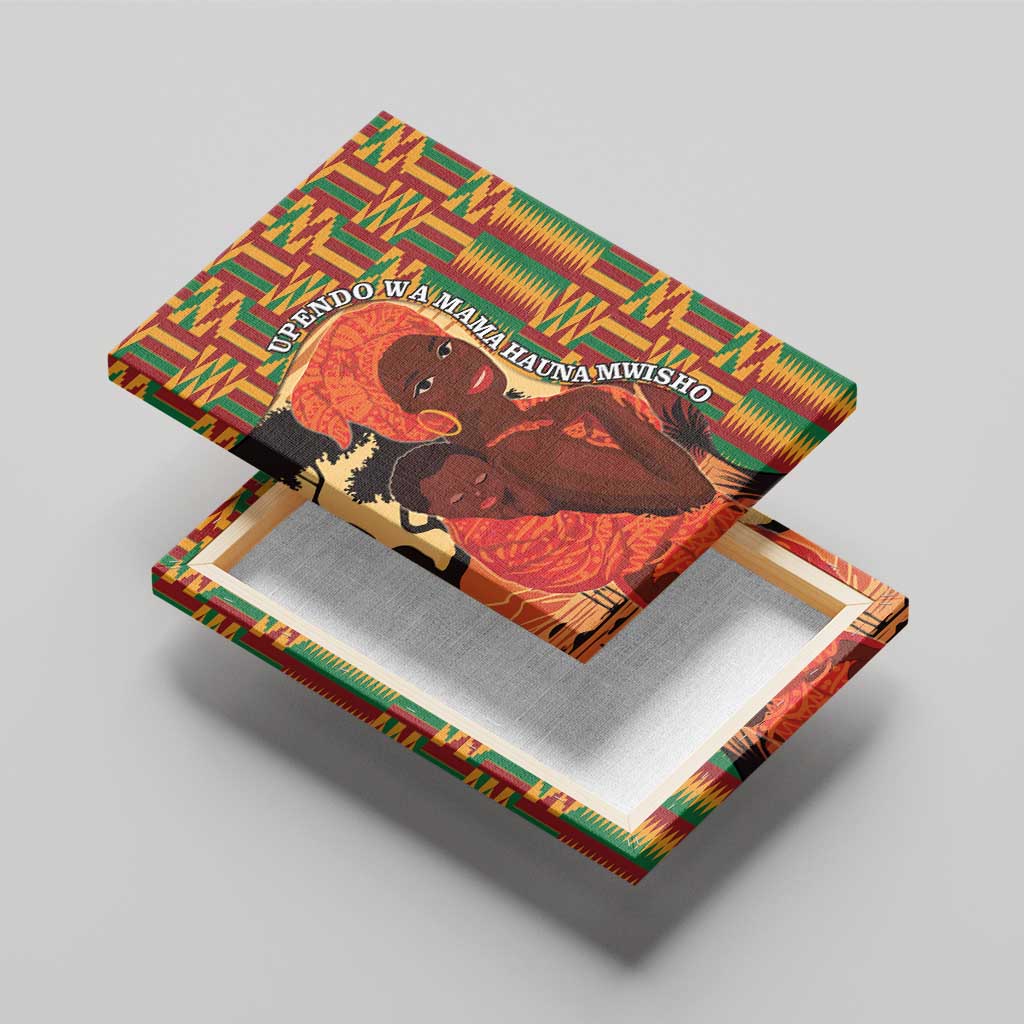 African Happy Mother's Day Canvas Wall Art Black Mothers Kente Pattern