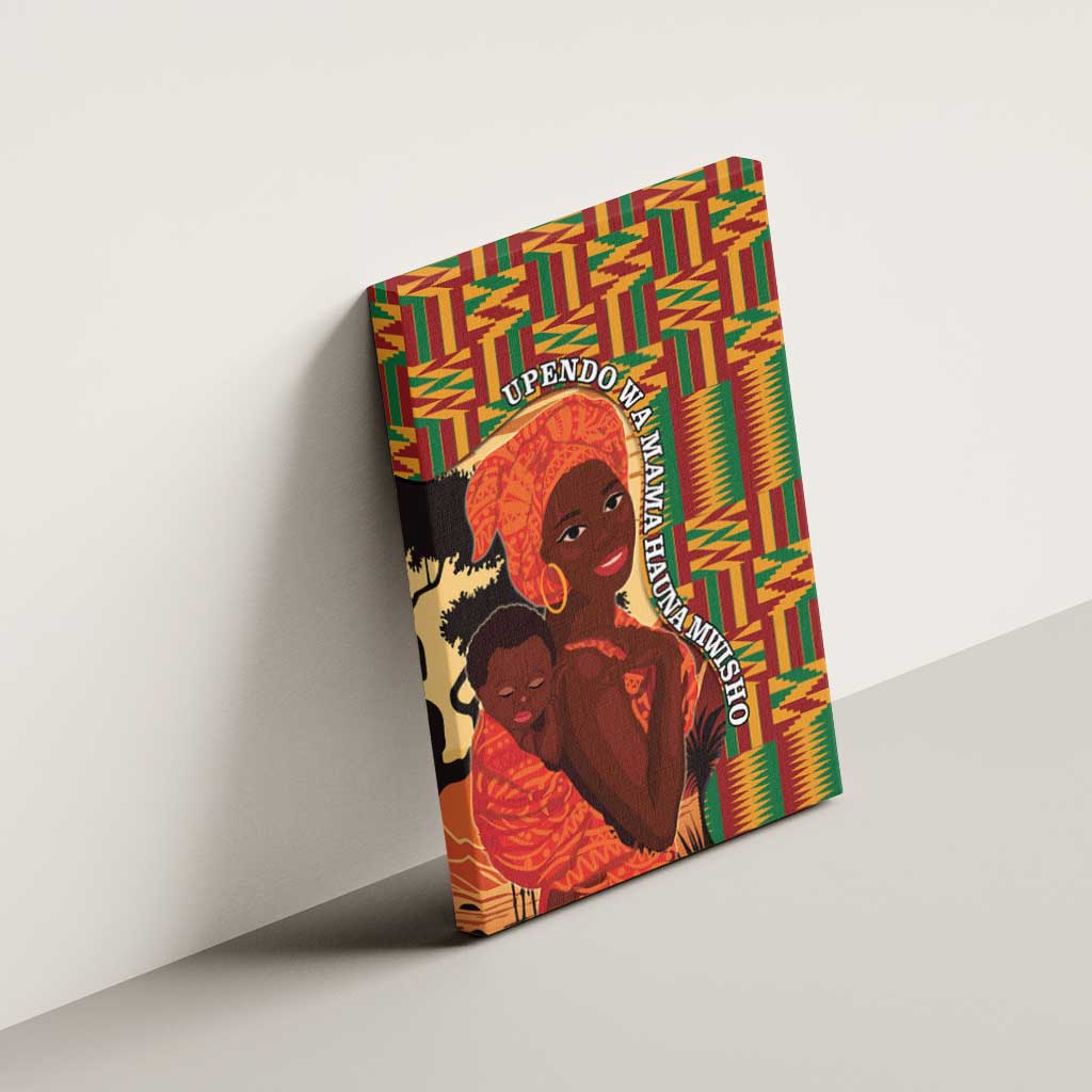 African Happy Mother's Day Canvas Wall Art Black Mothers Kente Pattern