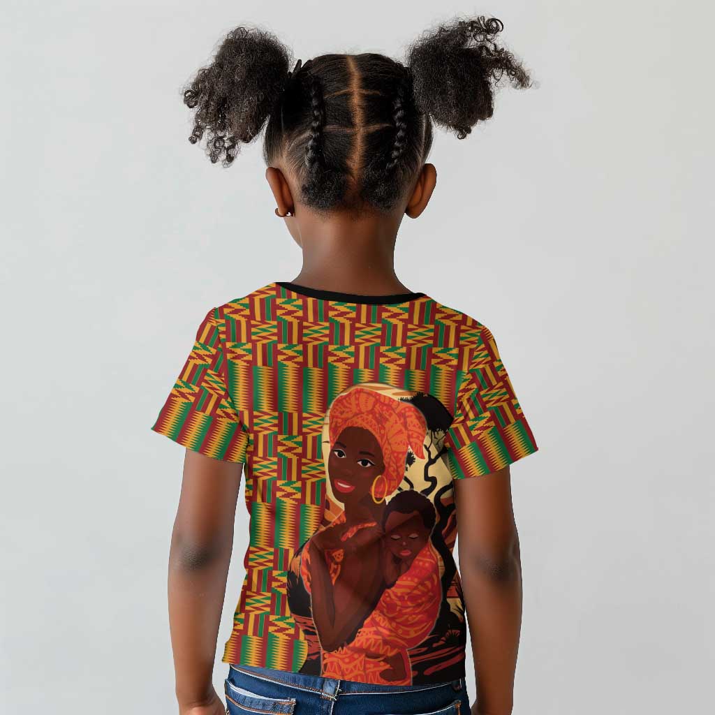 African Happy Mother's Day Kid T shirt Black Mothers Kente Pattern
