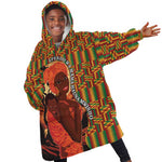 African Happy Mother's Day Kid Wearable Blanket Hoodie Black Mothers Kente Pattern
