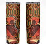 African Happy Mother's Day Skinny Tumbler Black Mothers Kente Pattern