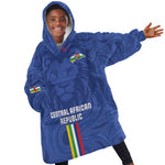 Custom Central African Republic Football Kid Wearable Blanket Hoodie Allez Les Fauves