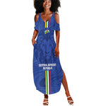 Custom Central African Republic Football Summer Maxi Dress Allez Les Fauves