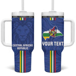 Custom Central African Republic Football Tumbler With Handle Allez Les Fauves