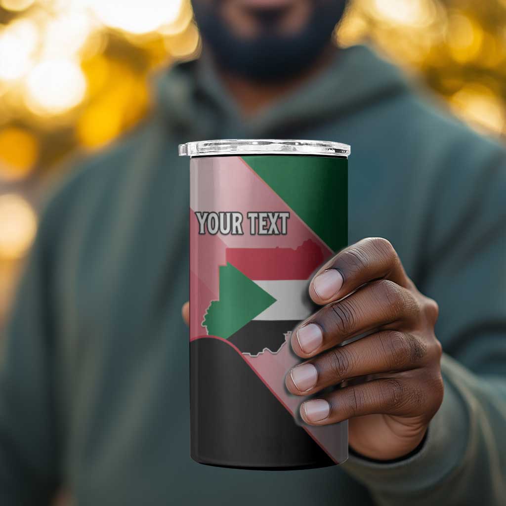Personalized Sudan 4 in 1 Can Cooler Tumbler Coat Of Arms Flag Style