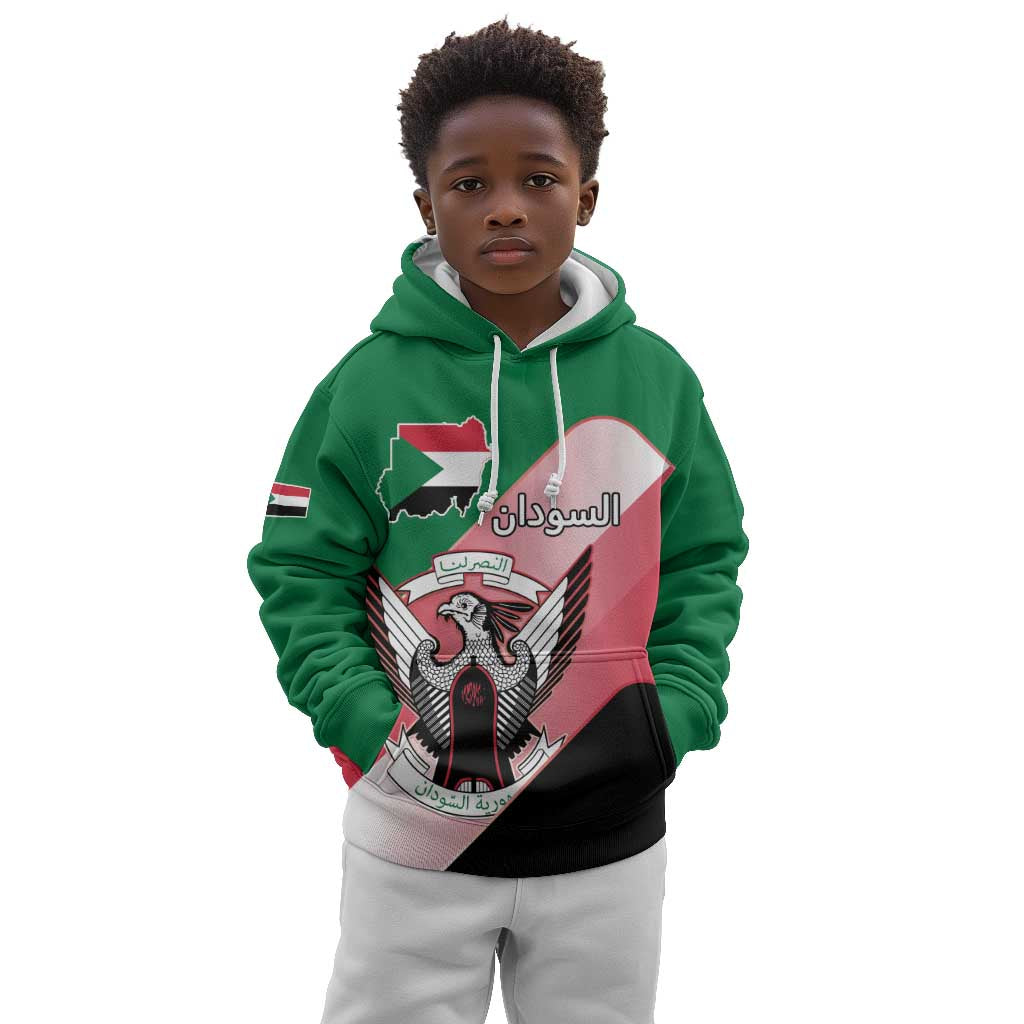 Personalized Sudan Kid Hoodie Coat Of Arms Flag Style