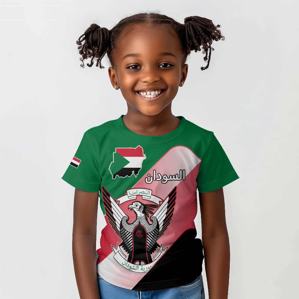 Personalized Sudan Kid T shirt Coat Of Arms Flag Style