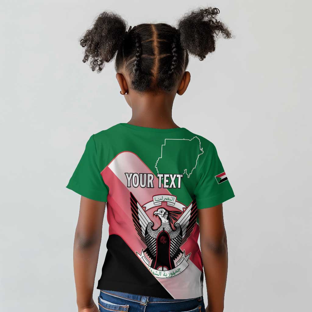 Personalized Sudan Kid T shirt Coat Of Arms Flag Style