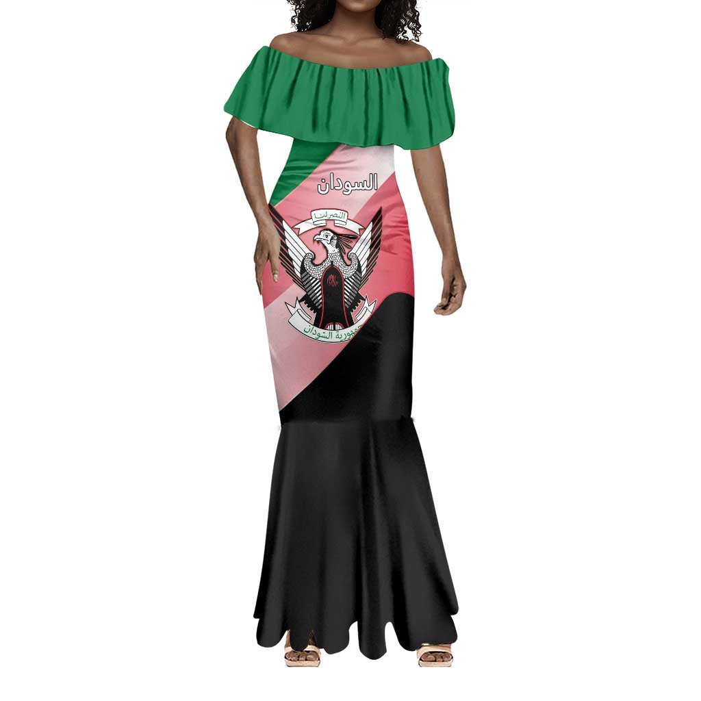 Personalized Sudan Mermaid Dress Coat Of Arms Flag Style