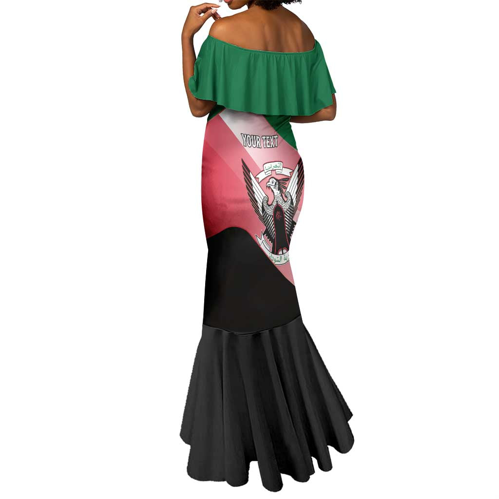 Personalized Sudan Mermaid Dress Coat Of Arms Flag Style