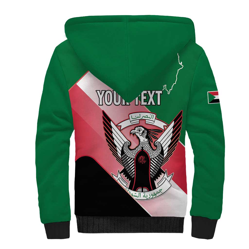 Personalized Sudan Sherpa Hoodie Coat Of Arms Flag Style