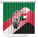 Personalized Sudan Shower Curtain Coat Of Arms Flag Style