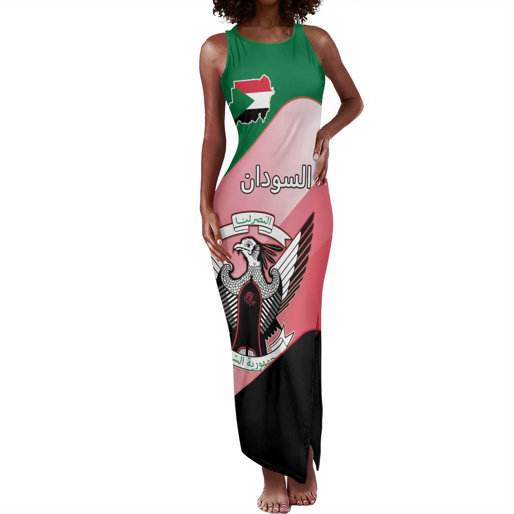 Personalized Sudan Tank Maxi Dress Coat Of Arms Flag Style