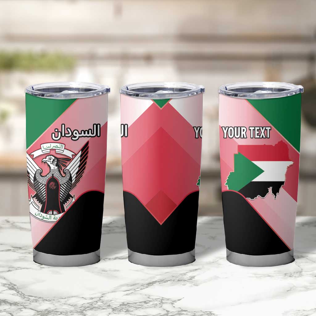 Personalized Sudan Tumbler Cup Coat Of Arms Flag Style
