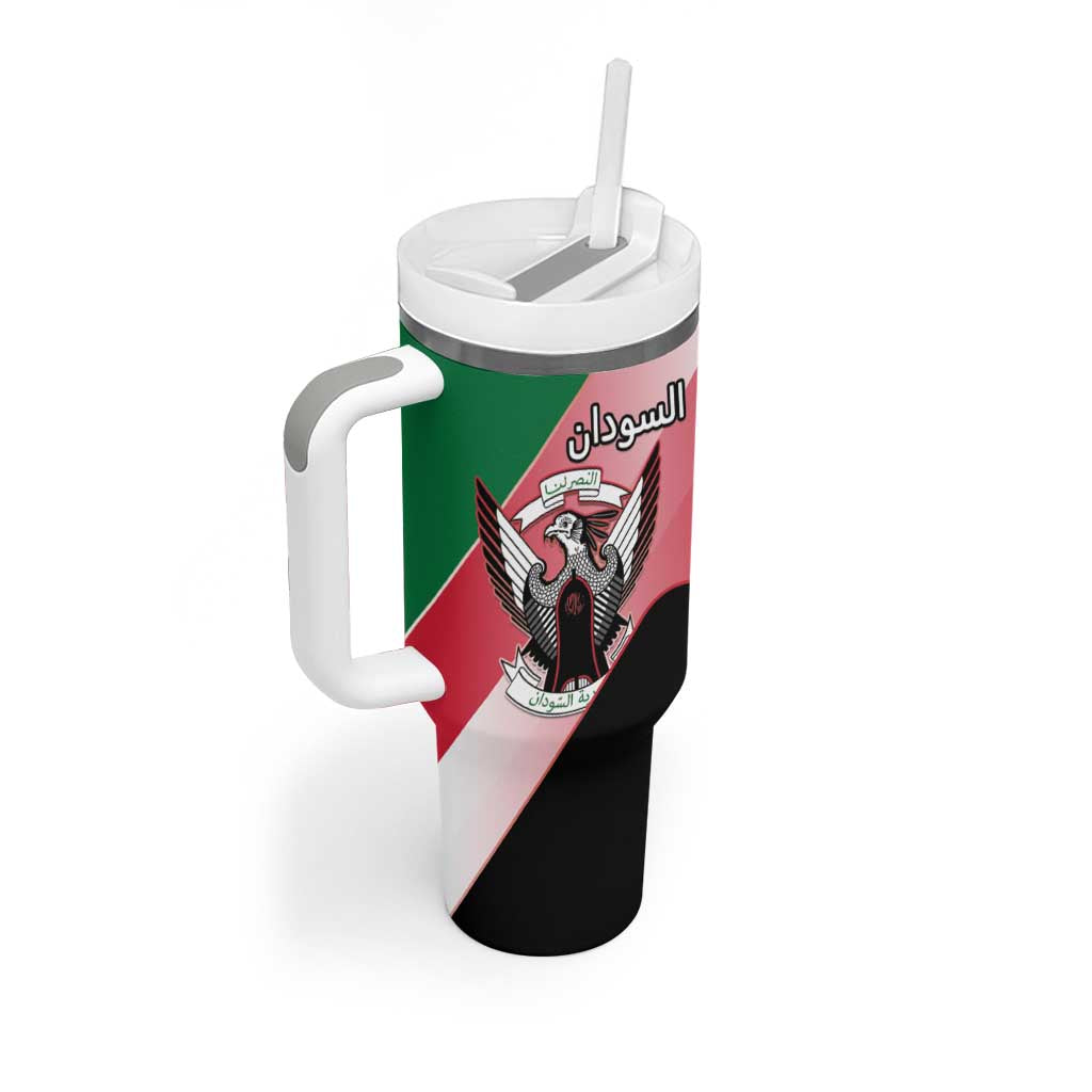 Personalized Sudan Tumbler With Handle Coat Of Arms Flag Style