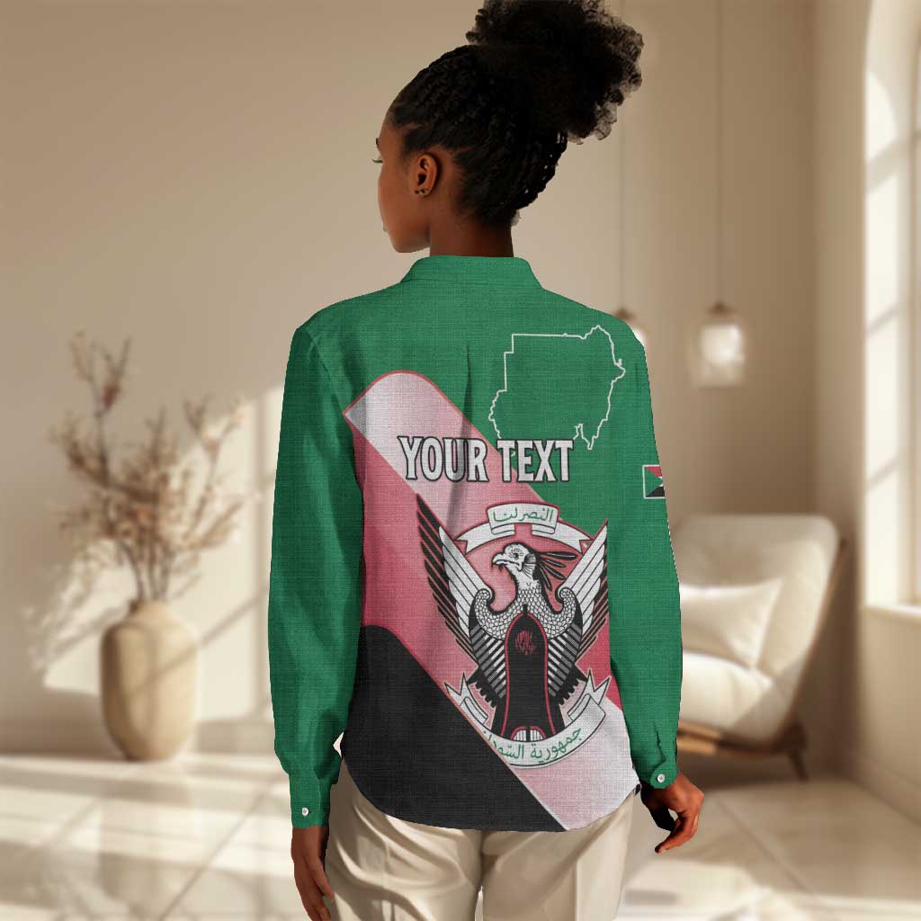 Personalized Sudan Women Casual Shirt Coat Of Arms Flag Style