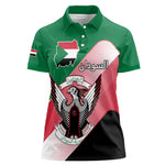 Personalized Sudan Women Polo Shirt Coat Of Arms Flag Style
