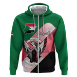 Personalized Sudan Zip Hoodie Coat Of Arms Flag Style