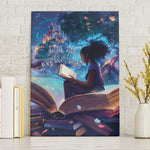 Black Girls Book Lovers Canvas Wall Art So Many Books - So Little Time