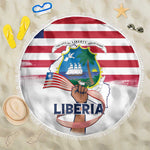 Liberia Flag Day Beach Blanket Coat Of Arms With Map