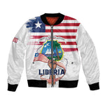 Personalised Liberia Flag Day Bomber Jacket Coat Of Arms With Map