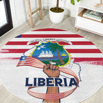 Liberia Flag Day Round Carpet Coat Of Arms With Map
