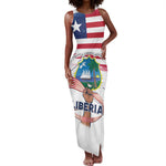 Personalised Liberia Flag Day Tank Maxi Dress Coat Of Arms With Map