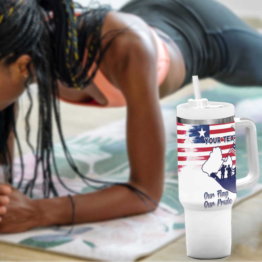 Personalised Liberia Flag Day Tumbler With Handle Coat Of Arms With Map
