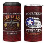 Personalized Tuskegee Red Tails Airmen 4 in 1 Can Cooler Tumbler WWII Legacy Tribute - African Pride