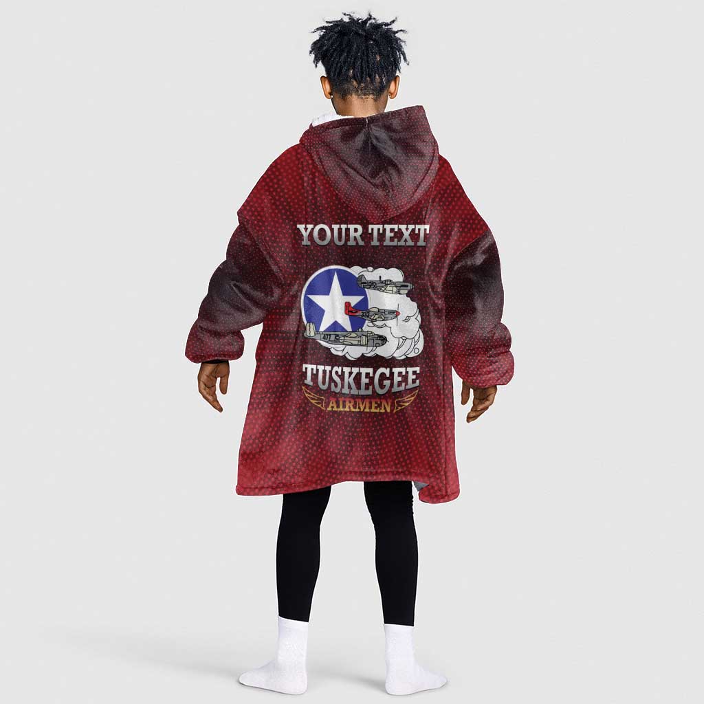 Personalized Tuskegee Red Tails Airmen Kid Wearable Blanket Hoodie WWII Legacy Tribute - African Pride