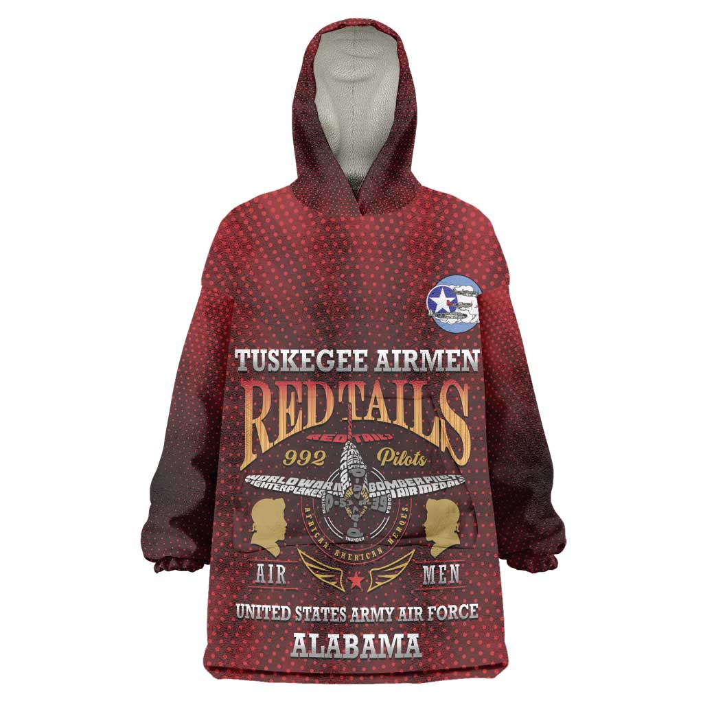 Personalized Tuskegee Red Tails Airmen Kid Wearable Blanket Hoodie WWII Legacy Tribute - African Pride