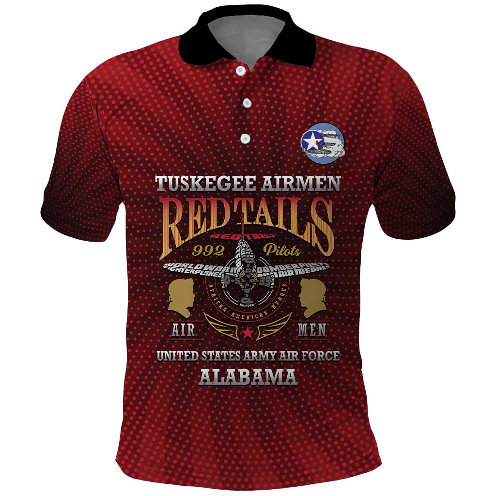 Personalized Tuskegee Red Tails Airmen Polo Shirt WWII Legacy Tribute - African Pride