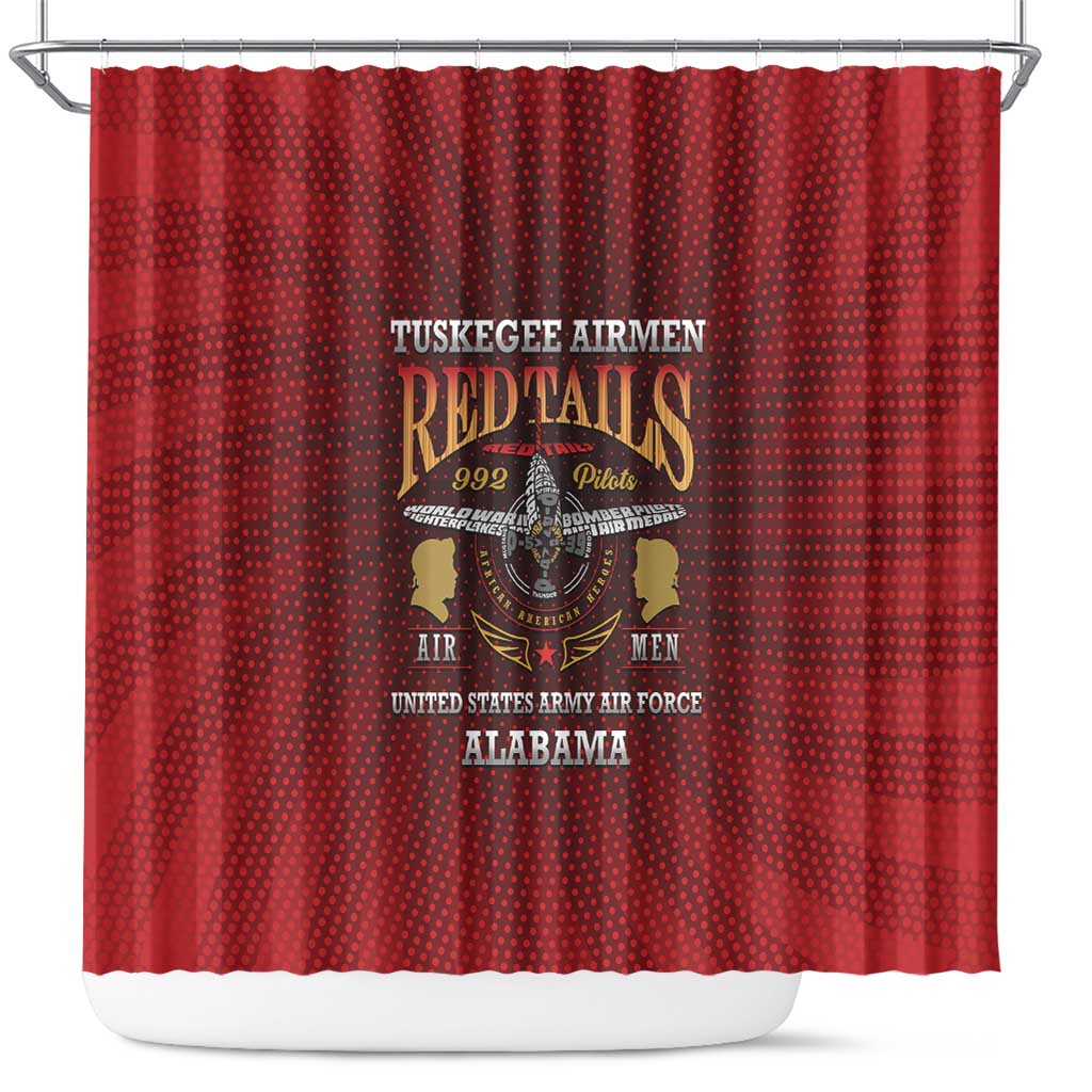 Tuskegee Red Tails Airmen Shower Curtain WWII Legacy Tribute - African Pride