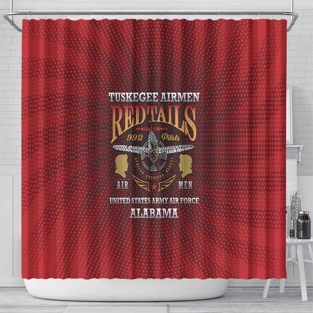 Tuskegee Red Tails Airmen Shower Curtain WWII Legacy Tribute - African Pride