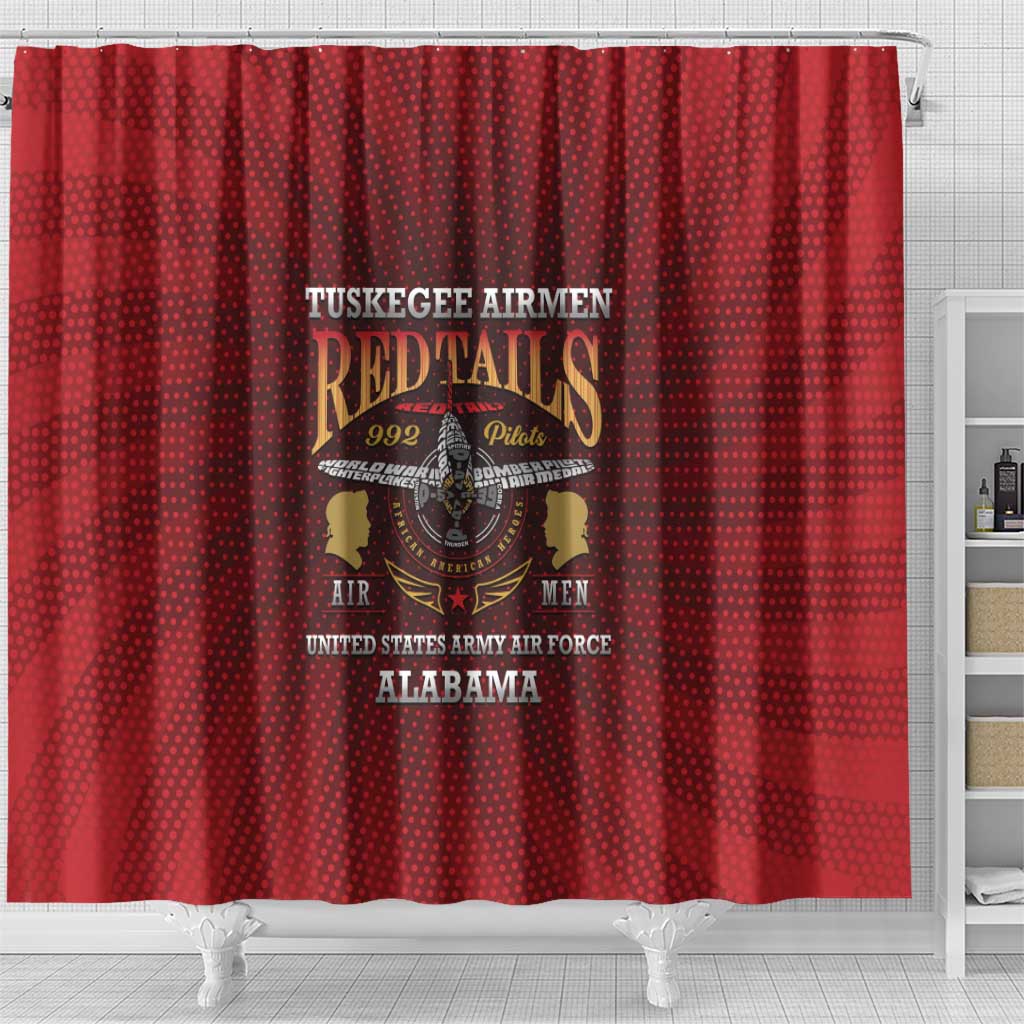 Tuskegee Red Tails Airmen Shower Curtain WWII Legacy Tribute - African Pride