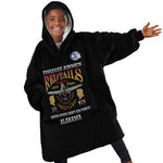 Personalized Red Tails Legacy Kid Wearable Blanket Hoodie WWII Legacy Tribute - Black Color - African Pride