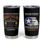 Personalized Red Tails Legacy Tumbler Cup WWII Legacy Tribute - Black Color - African Pride