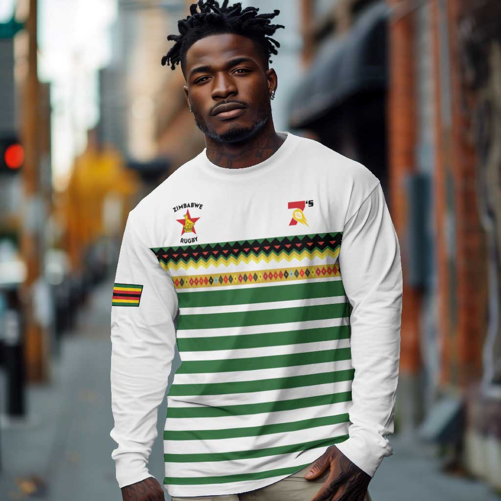 Zimbabwe Rugby Sevens Custom Long Sleeve Shirt Go Cheetahs - African Pride