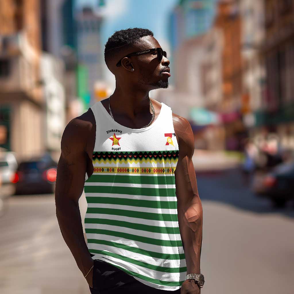 Zimbabwe Rugby Sevens Custom Men Tank Top Go Cheetahs - African Pride