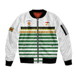 Zimbabwe Rugby Sevens Custom Sleeve Zip Bomber Jacket Go Cheetahs - African Pride