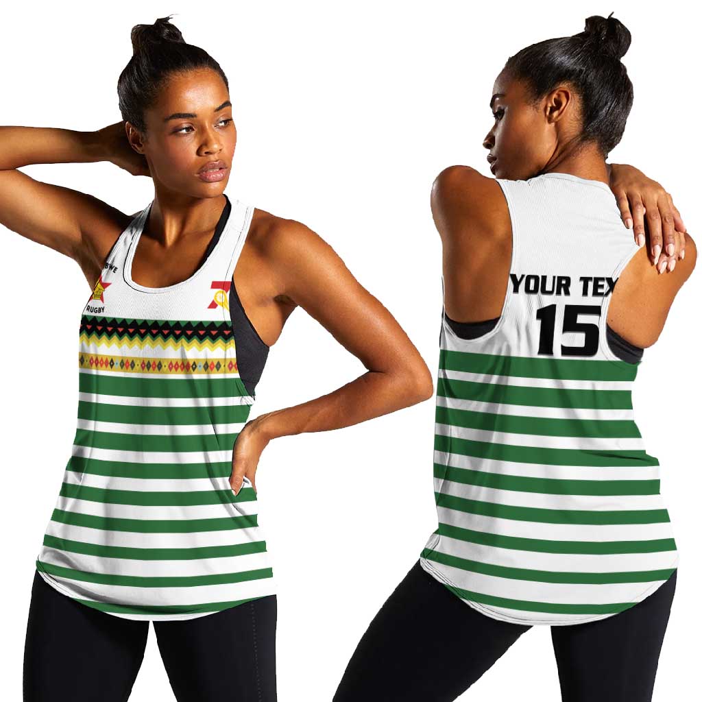 Zimbabwe Rugby Sevens Custom Women Racerback Tank Go Cheetahs - African Pride