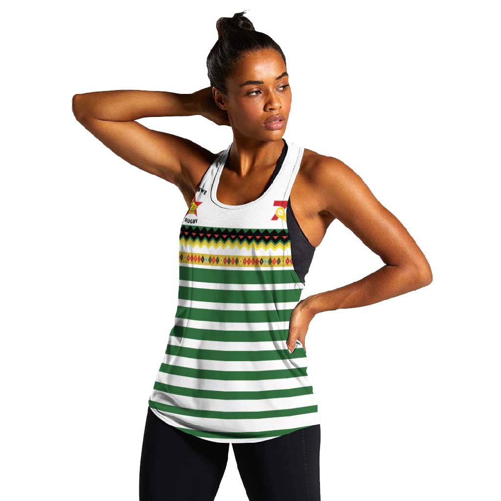 Zimbabwe Rugby Sevens Custom Women Racerback Tank Go Cheetahs - African Pride