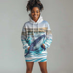 Personalized South Africa Whale Hermanus Fest Hoodie Dress - African Pride