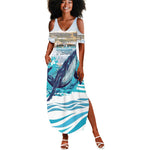 Personalized South Africa Whale Hermanus Fest Summer Maxi Dress - African Pride