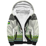 Personalized Sudan Sherpa Hoodie Coat Of Arms 1956-1970 With African Pattern - African Pride
