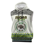 Personalized Sudan Sleeveless Hoodie Coat Of Arms 1956-1970 With African Pattern - African Pride