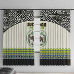 Sudan Window Curtain Coat Of Arms 1956-1970 With African Pattern - African Pride